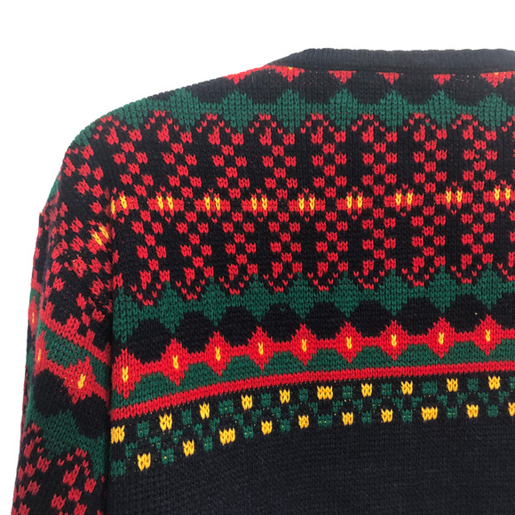 Tally Ho Vintage Scottie Sweater Black Red Boucle Terrier Dog Cardigan - Picture 2 of 9